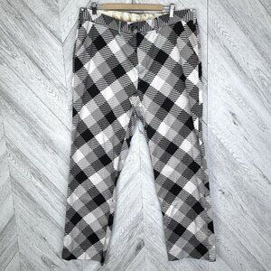Loudmouth Golf Pants Mens Size 42x33 Diamond Pattern Black Gray Flat Front